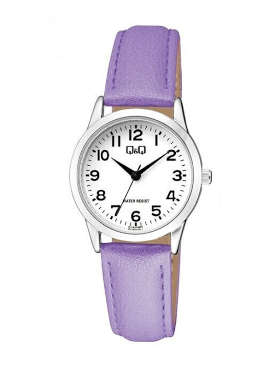 Q&Q Women's Watch with Purple Leather Strap