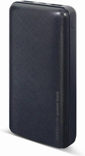Gembird PB20-02 Power Bank 20000mAh 12W με 2 Θύρες USB-A Μαύρο