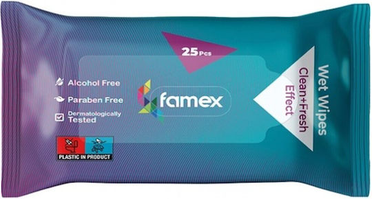 Famex Clean + Fresh Effect Babytücher ohne Alkohol & Parabene 25Stk