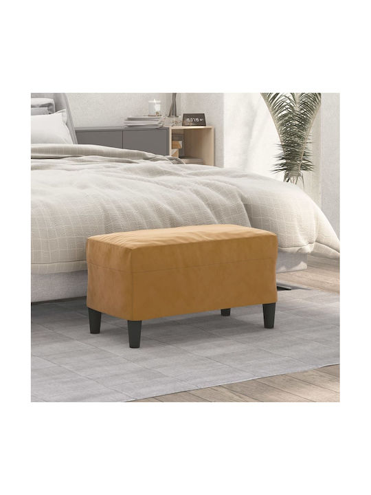 Velvet Brown Bench Stool 70x35x41cm