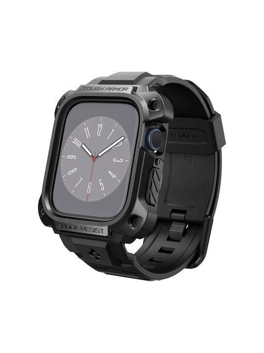 Spigen Tough Armor Pro Metal Case in Black color for Apple Watch 45mm