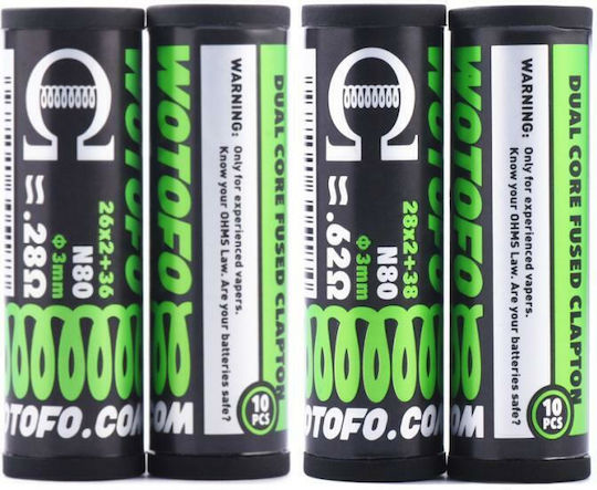 Wotofo Clapton Dual Core Fused Widerstandsdrähte für D.I.Y E-Zigaretten Zubehör 10 Stück
