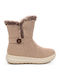Kiona Suede Women's Ankle Boots with Fur Beige