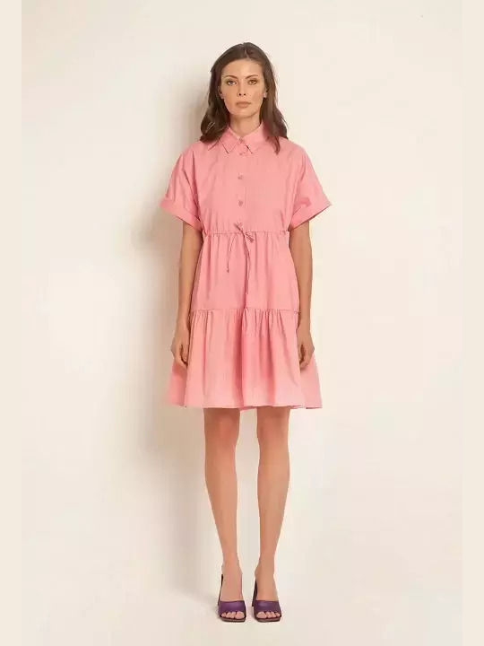 Desiree Summer Mini Shirt Dress Dress Pink