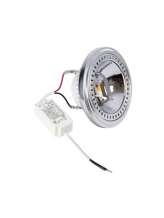 GloboStar Darko Metallic Ceiling Spot with Built-in LED and Warm White Light White 11.1x11.1cm
