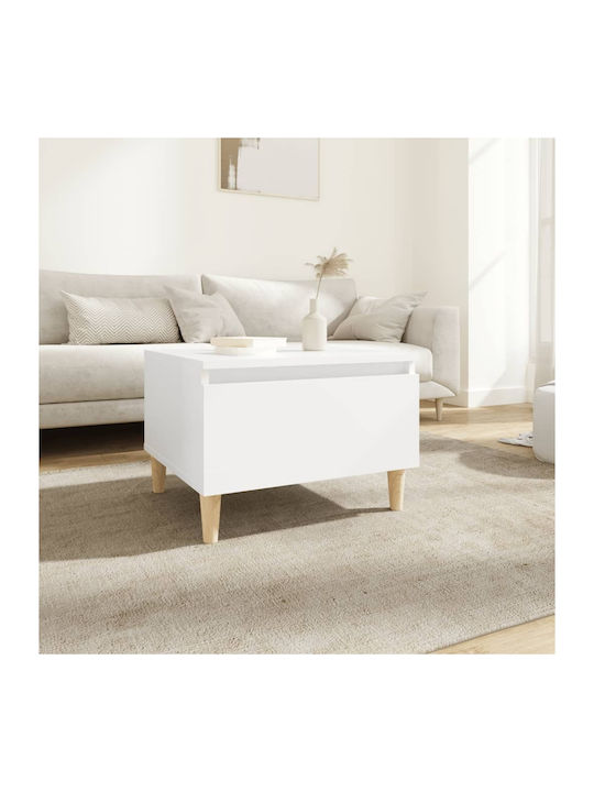 Rectangular Wooden Coffee Table White L50xW46xH35cm