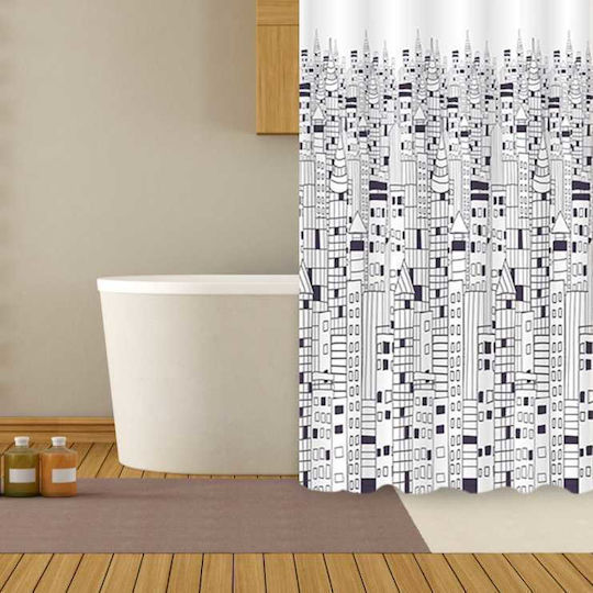 San Lorentzo Fabric Shower Curtain 240x180cm Gray 200434