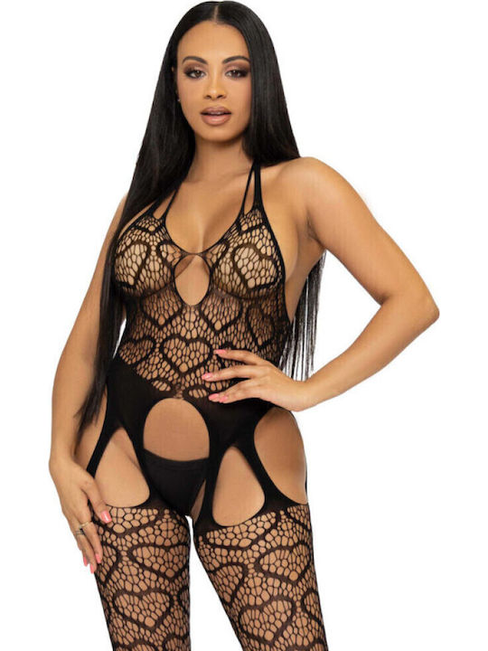Leg Avenue Love Hangover 89306 Sexy Bodystocking Gittermuster Herz Netz Bodystocking Schwarz
