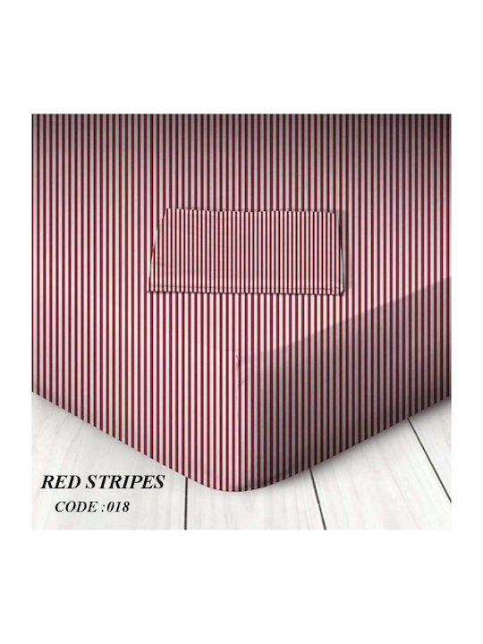 My Home Luxury Sheet Super-Double with Elastic 160x200+30cm. Κόκκινο100