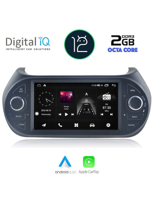 Digital IQ Car Audio System for Peugeot Bipper / Partner Fiat Fiorino / Qubo Citroen Nemo / Berlingo 2008-2018 (Bluetooth/USB/AUX/WiFi/GPS/Apple-Carplay/CD) with Touch Screen 7"