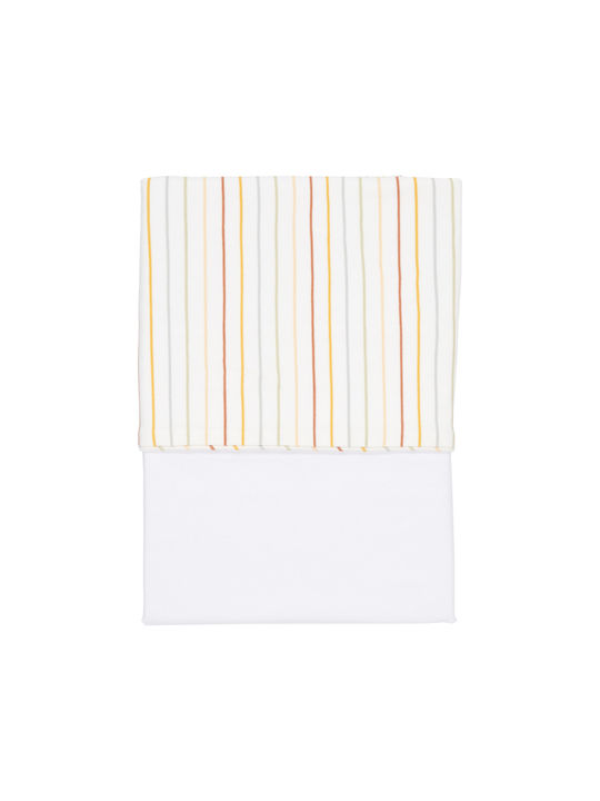 Little Dutch Βρεφικό Σεντόνι Κούνιας Βαμβακερό Vintage Sunny Stripes 110x140εκ.