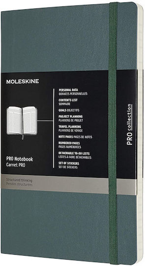 Moleskine PRO Notebook with Elastic Green