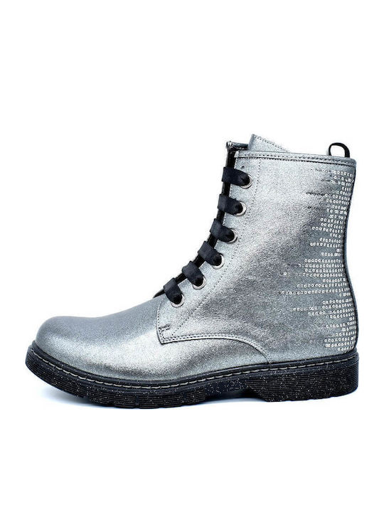 Kids Boots with Zipper Silver