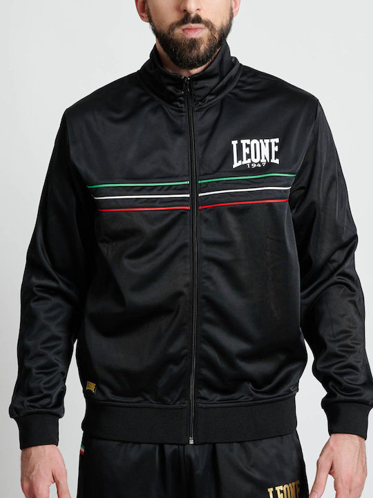 Leone Herren Sweatshirt Jacke Schwarz