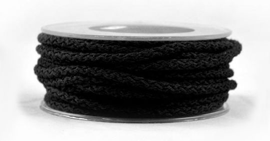 Παρίσης Κορδόνι Βαμβακερό Μαύρο 5mm x 15m