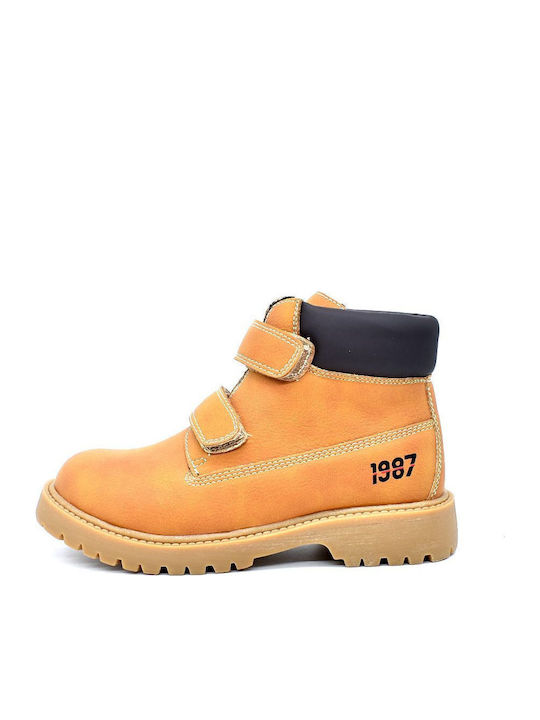 Kids Boots with Velcro Tabac Brown