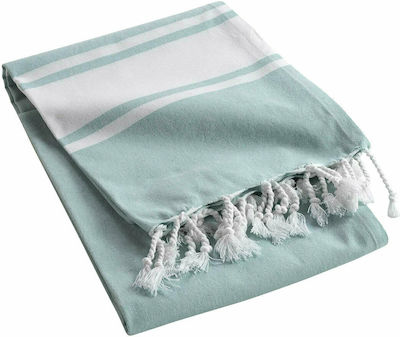 Douceur d'Intérieur Filoti Beach Towel Cotton Mint with Fringes 200x100cm.