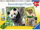 Kids Puzzle Panda, Tiger and Lion Children's for 5++ Years 147pcs Ravensburger