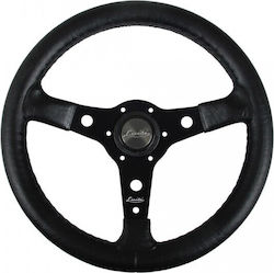 Luisi Versilia Polyurethane Three Spoke Car Steering Wheel with 35cm Diameter Black/Black ΤΙΜ./LU