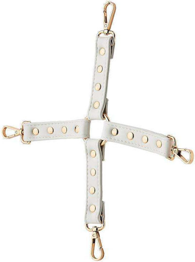 Dream Toys Blaze Elite Leather Hog Tie BDSM Accessory White