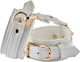 Dream Toys Blaze Elite Leather Handcuffs Cătușe White