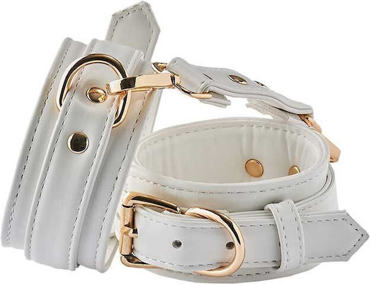 Dream Toys Blaze Elite Leather Handcuffs Cătușe White