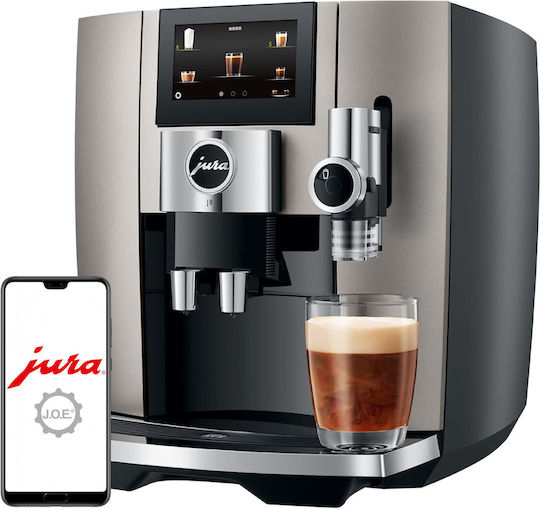 Jura J8 Автоматична Еспресо Кафемашина 1450W Налягане 15bar с Мелачка Сребрист JUM15471