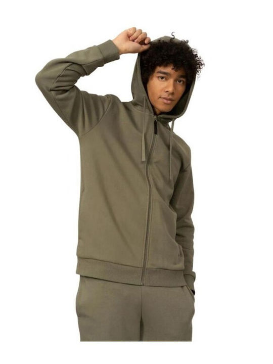 Outhorn Men's Sweatshirt Jacket with Hood and Pockets Khaki