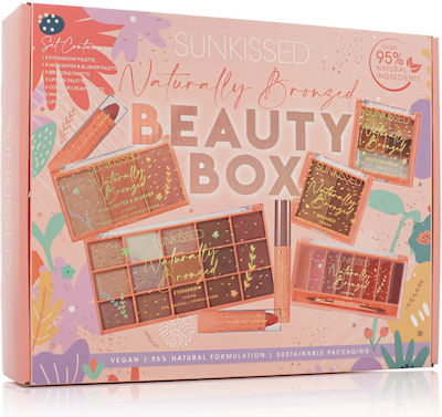 Sunkissed Naturally Bronzed Beauty Box Makeup Set for Face, Eyes & Lips 8pcs