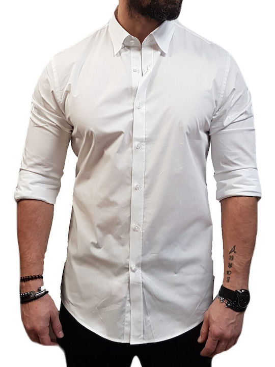 Vittorio Artist Long-sleeved Cotton Shirt White