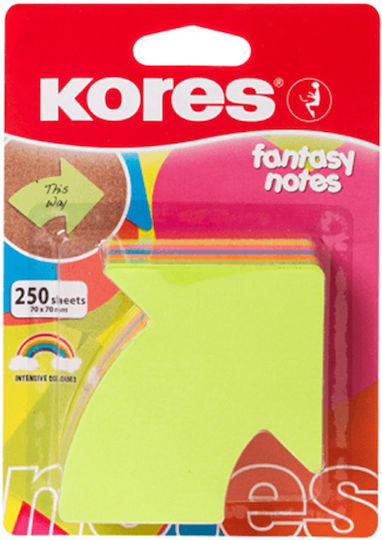 Kores Sticky Note Pads in Cube 250 Sheets Yellow 7x7pcs