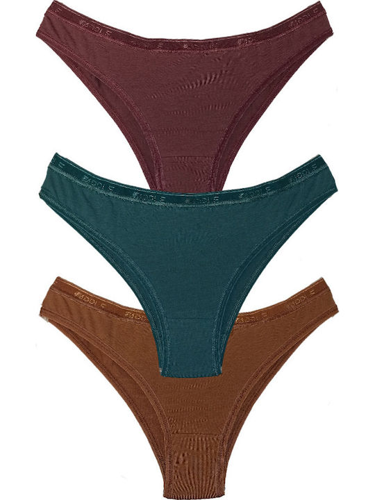 Βαμβακερά Women's Slip 3Pack Tai Dusty/Mauve/Teal