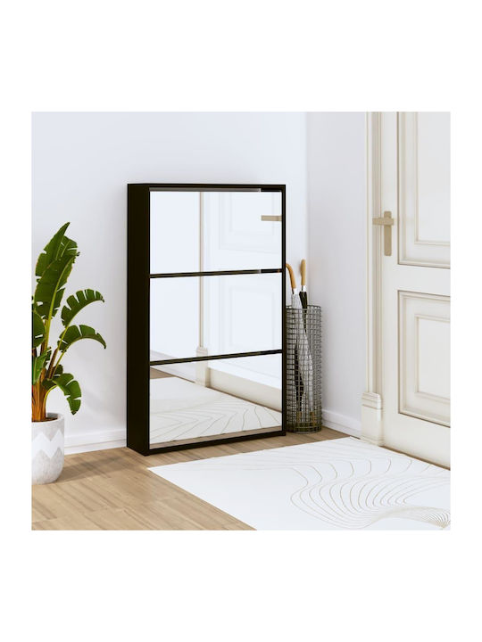 Wooden Shoe Cabinet Black L63xD17xH102.5cm