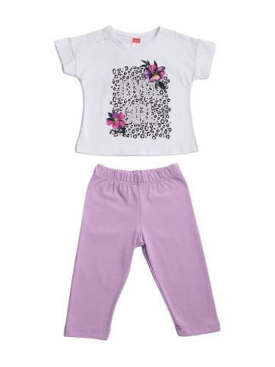 Joyce Kids Set with Leggings Summer 2pcs White