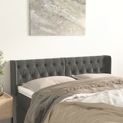 vidaXL Fabric Bed Headboard Dark Gray 147x88cm