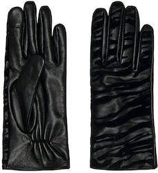 Only Black/Zebra Floc Γυναικεία Δερμάτινα Γάντια