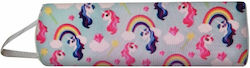 Justnote Pencil Case Barrel Light Blue Unicorns