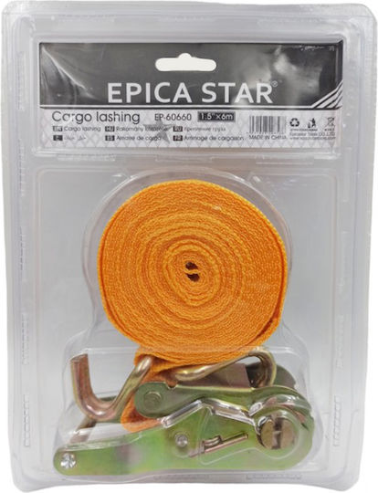 Epica Star Ιμάντας Ρυμούλκησης Αυτοκινήτου σε Πορτοκαλί Χρώμα