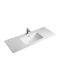Vinci Solid Ένθετος Νιπτήρας Πορσελάνης 121x46.5cm Λευκός