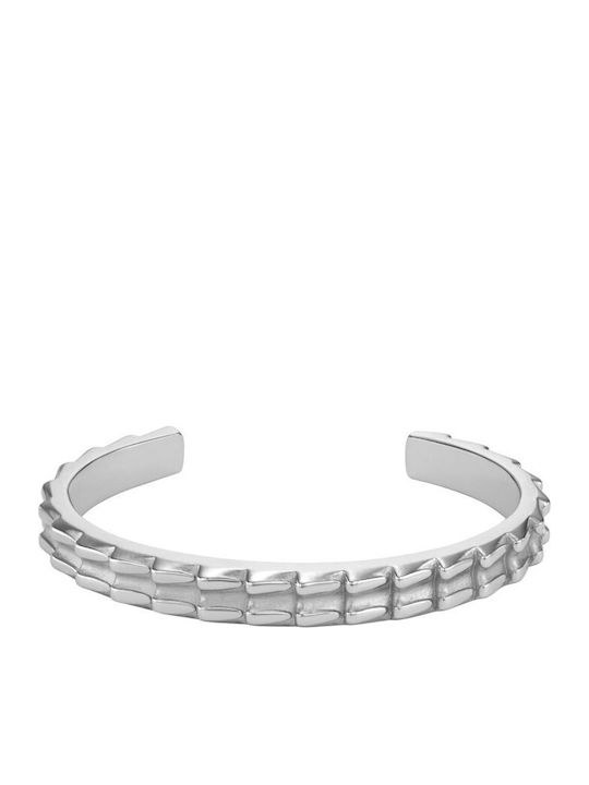 Diesel Stackables Ανδρικό Βραχιόλι Χειροπέδα από Ανοξείδωτο Ατσάλι 17cm