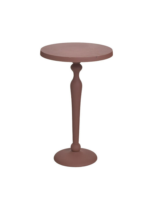 Round Aluminium Side Table Κεραμιδί L35xW35xH57cm