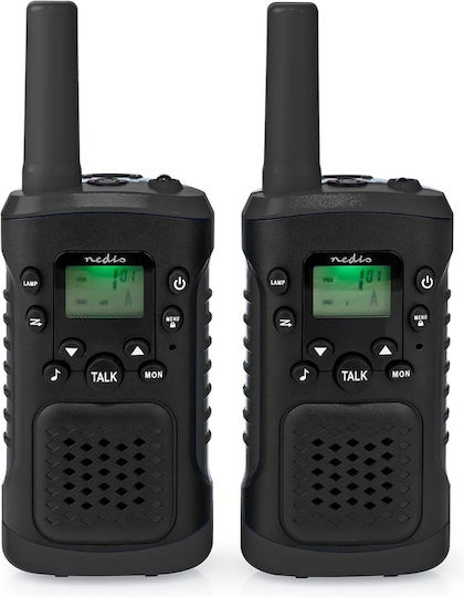 Nedis WLTK0610BK Walkie Talkie with Monochrome Screen Set of 2pcs