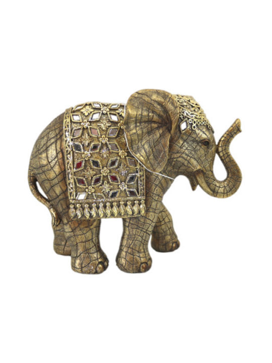 Karvounis Decorative Elephant Polyresin in Gold 23x8x19cm 1pcs