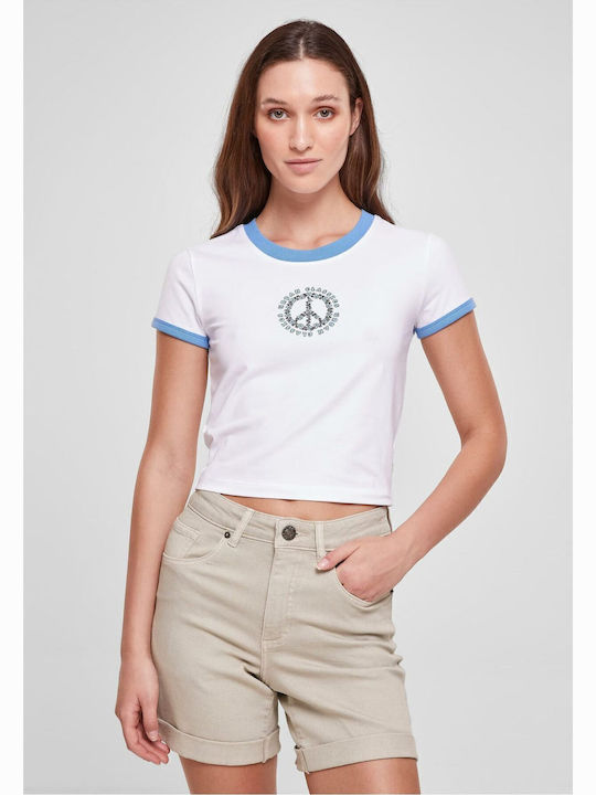 Women's Summer Crop Top Cotton Short Sleeve White
