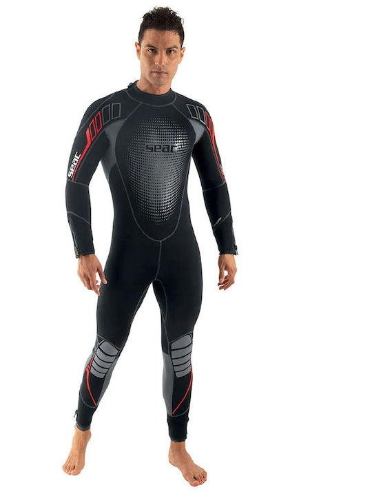 Seac Komoda Flex Pentru Bărbați Salopetă Costum De Neopren Cu Fermoar Negru 7mm