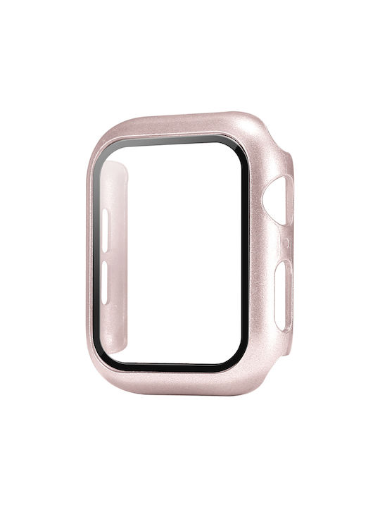 Sonique Plastic Case with Glass in Rose Gold color for Apple Watch 38mm