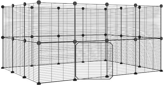 vidaXL Cușcă Pentru Rozătoare 140x140x70cm Cu 28 Panouri Și Ușă Neagră