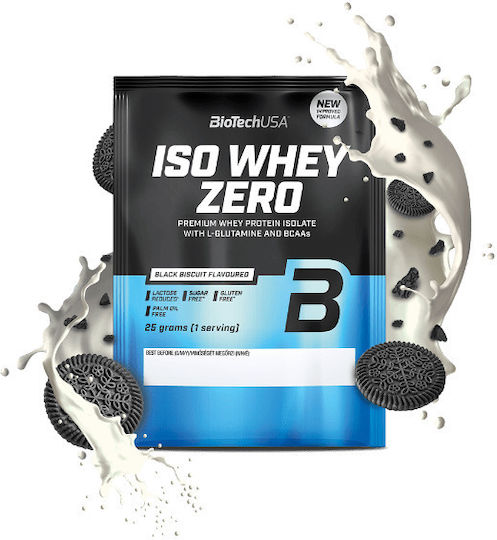 Biotech USA Iso Whey Zero Lactose Reduced Protein Whey Gluten Free with Flavor Black Biscuit 25gr
