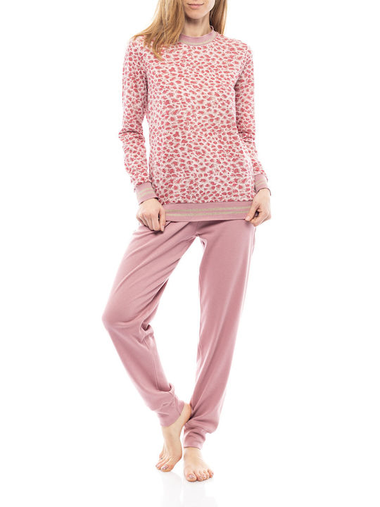 Pink Label Winter Women's Pyjama Set Cotton Pink