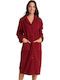 Lydia Creations Winter Damen Vlies Robe Burgundisch